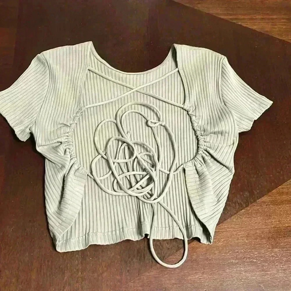 Zara Backless Sage Green Top - Picture 1 of 3